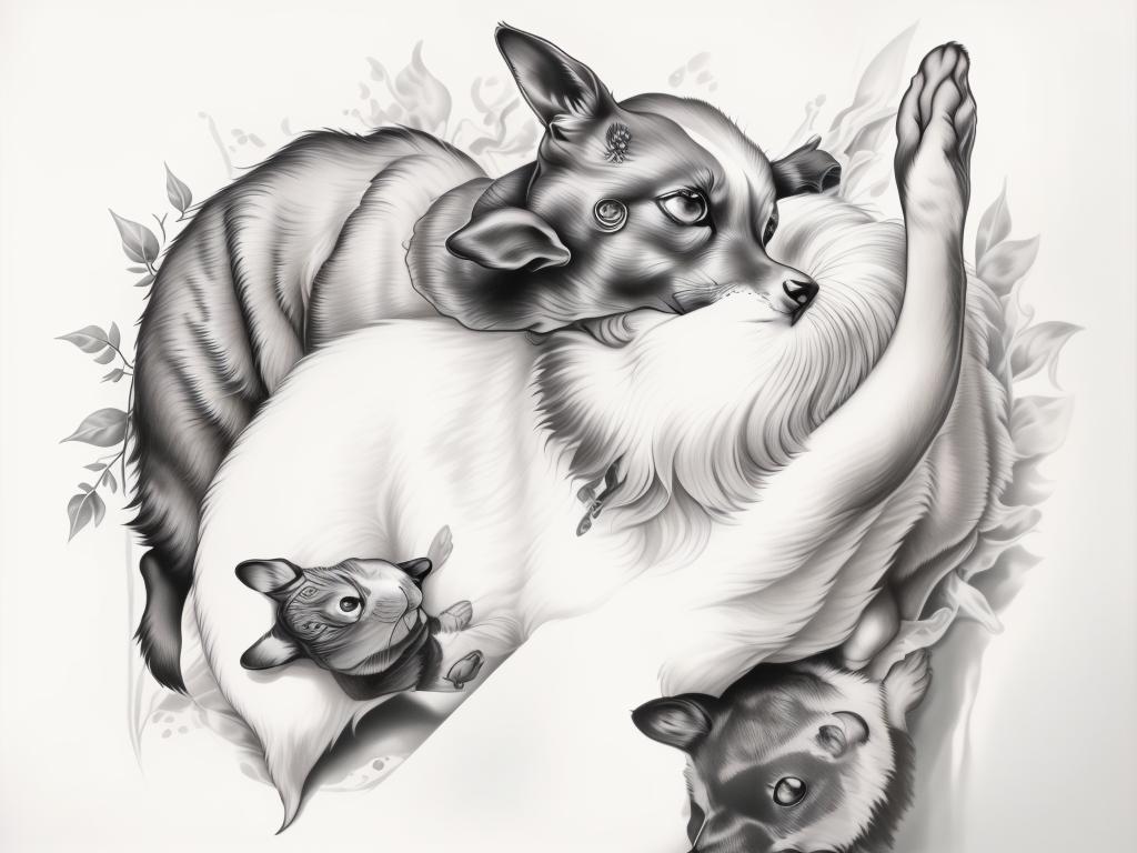A highly detailed and lifelike composition, tattoo art, realism style, ultra-high resolution, smooth gradients and intricate textures, monochromatic black-and-gray tones, diffused soft lighting for natural depth.undefined - Variation 135