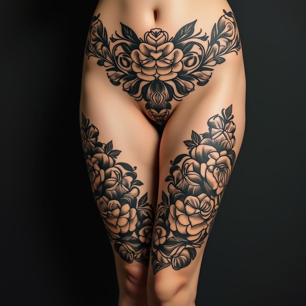 I miss him and I love my two daughters dental assistantin victorian style tattoo, featuring vintage and elegant elements, ornate frames, roses, antique, sepia-toned color scheme - Variation 3