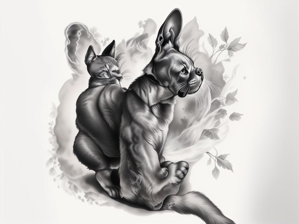 A highly detailed and lifelike composition, tattoo art, realism style, ultra-high resolution, smooth gradients and intricate textures, monochromatic black-and-gray tones, diffused soft lighting for natural depth.undefined - Variation 128