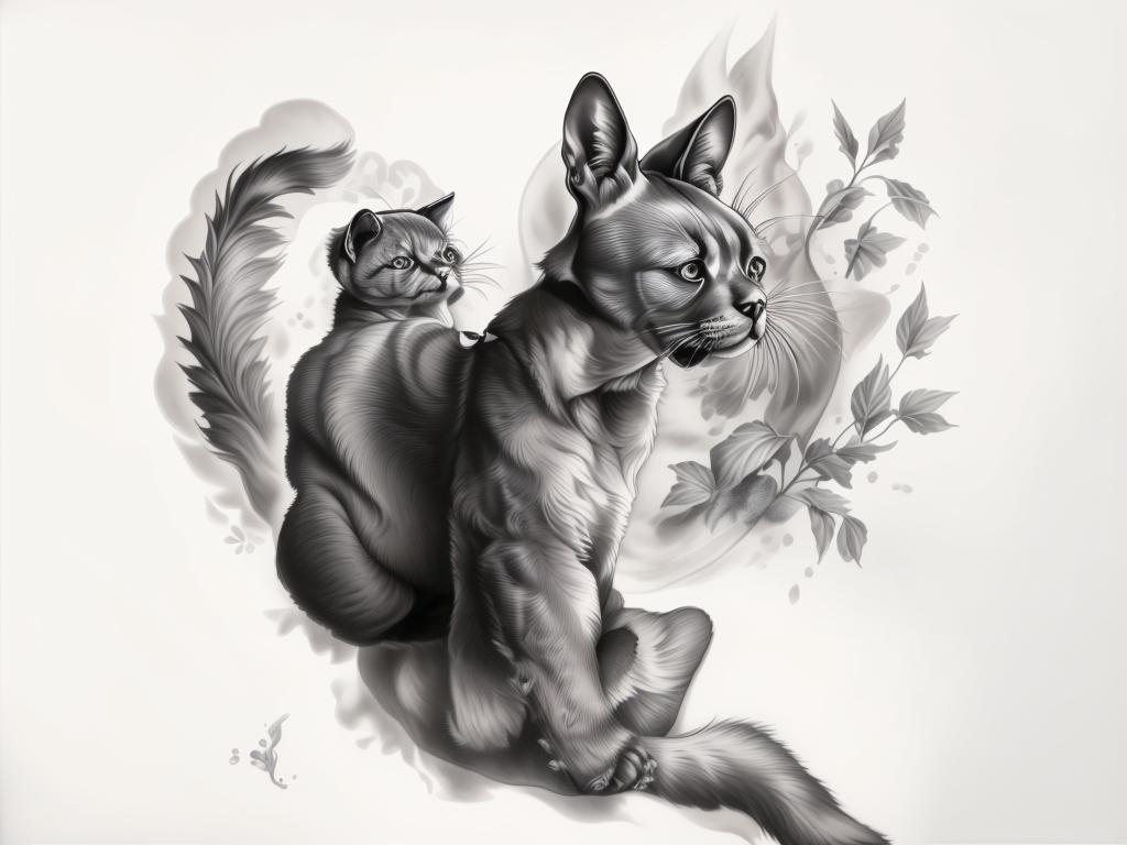 A highly detailed and lifelike composition, tattoo art, realism style, ultra-high resolution, smooth gradients and intricate textures, monochromatic black-and-gray tones, diffused soft lighting for natural depth.undefined - Variation 130