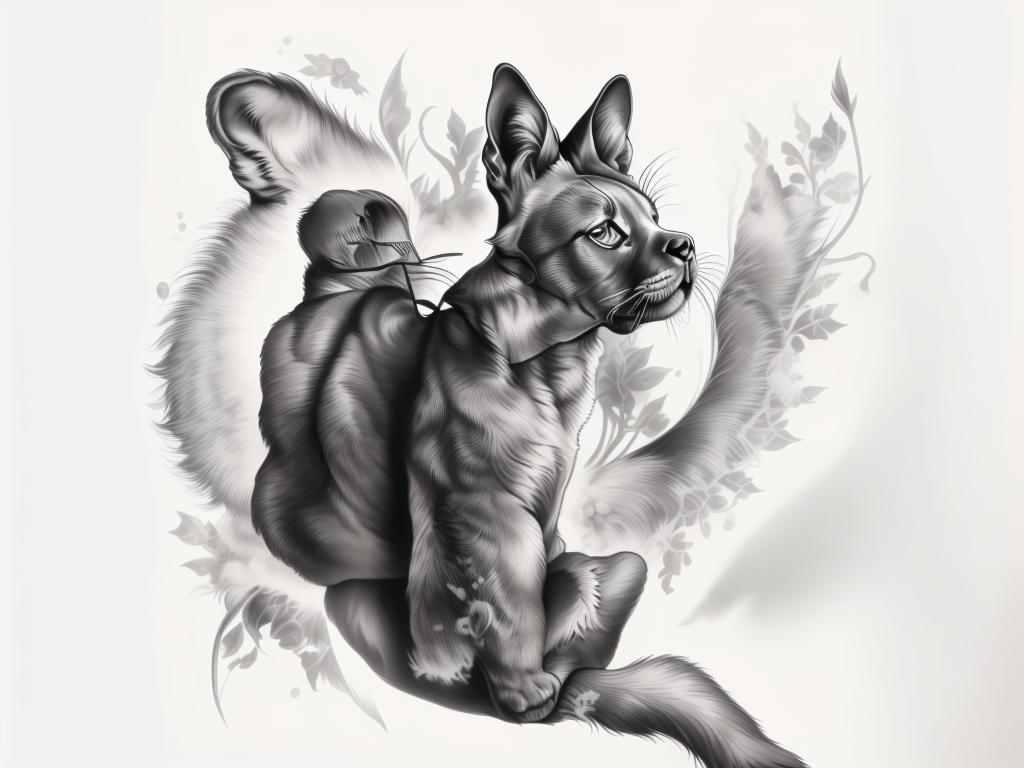 A highly detailed and lifelike composition, tattoo art, realism style, ultra-high resolution, smooth gradients and intricate textures, monochromatic black-and-gray tones, diffused soft lighting for natural depth.undefined - Variation 131