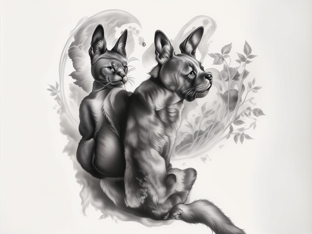 A highly detailed and lifelike composition, tattoo art, realism style, ultra-high resolution, smooth gradients and intricate textures, monochromatic black-and-gray tones, diffused soft lighting for natural depth.undefined - Variation 124