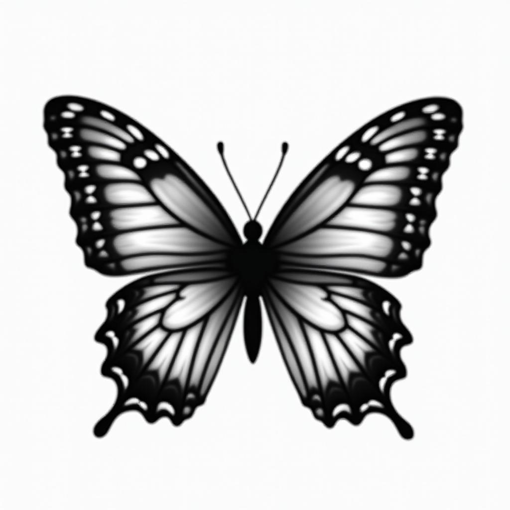 Butterfly with intricate wing patternshigly detailed tattoo - Variation 19