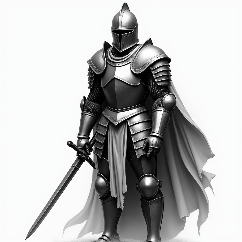 Knight warriorhigly detailed tattoo - Variation 5