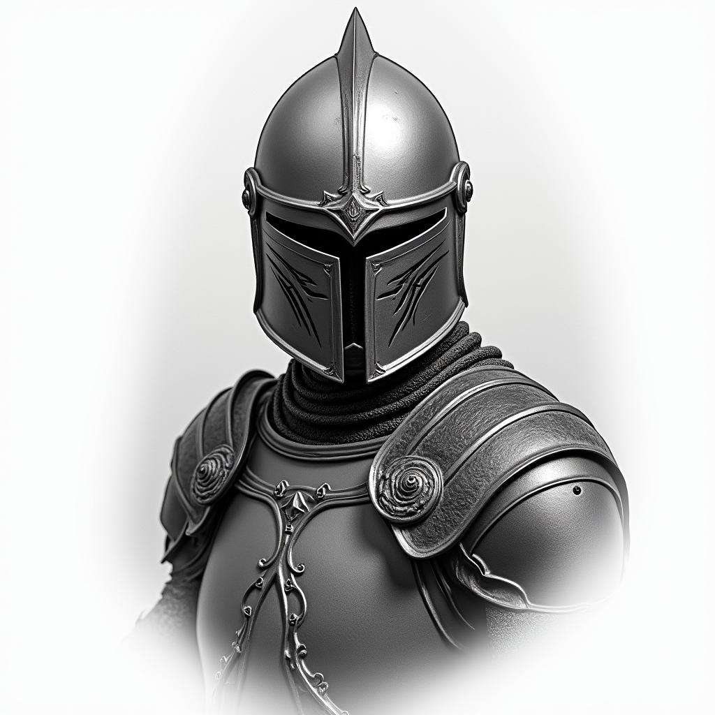Knight warriorhigly detailed tattoo - Variation 7