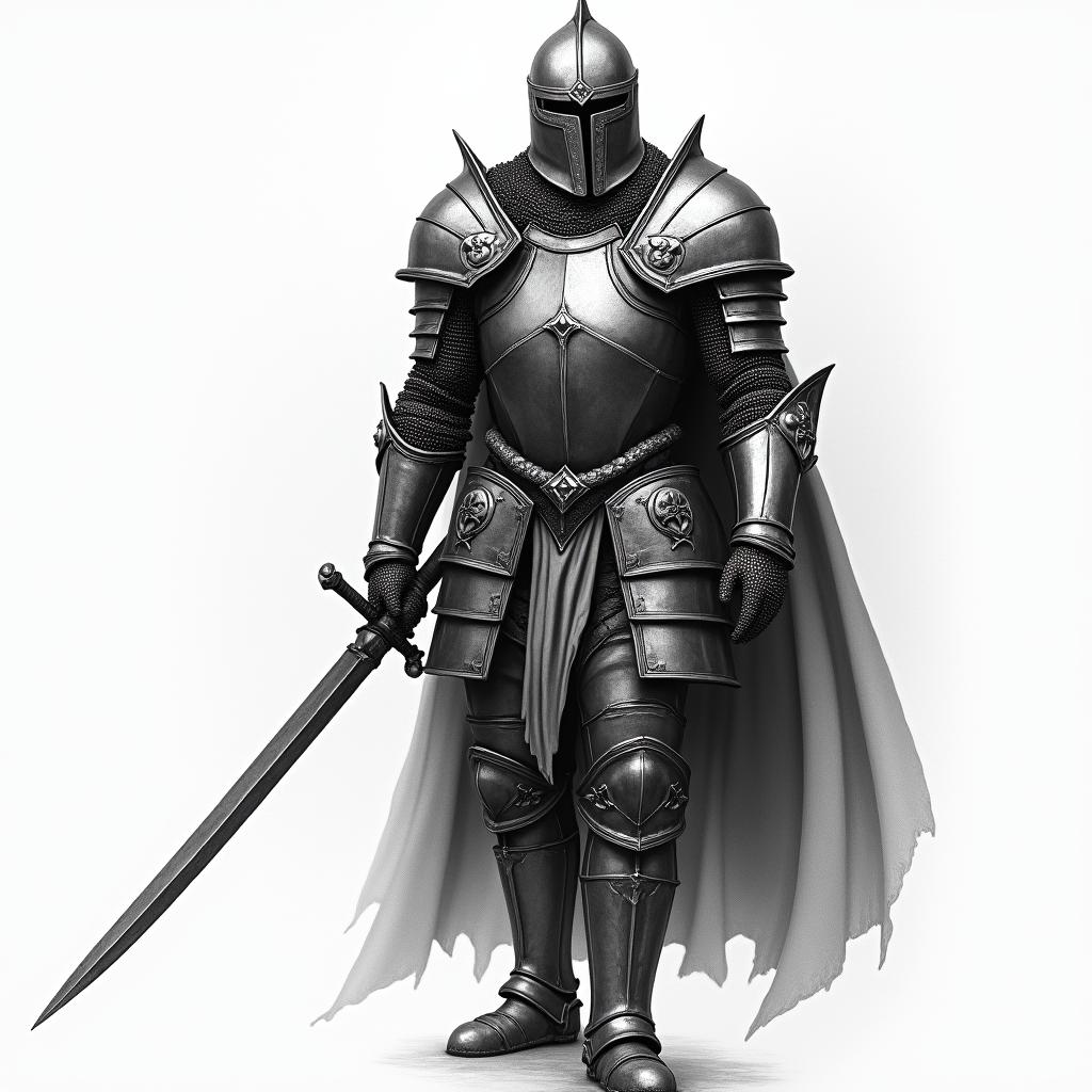 Knight warriorhigly detailed tattoo - Variation 6