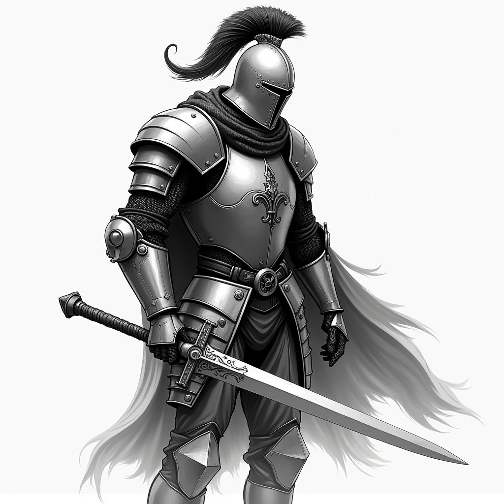 Knight warriorhigly detailed tattoo - Variation 3