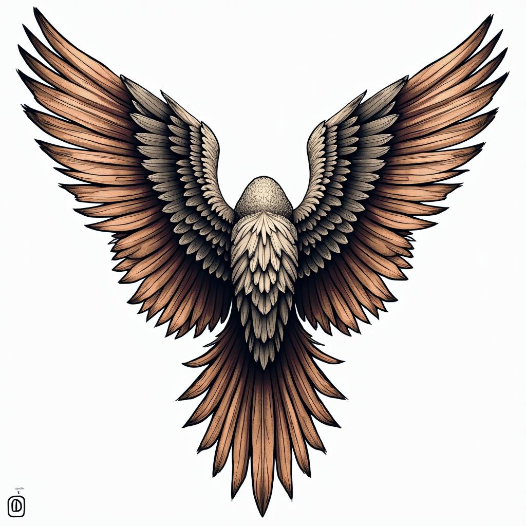 Angel wings with detailed feathersin pop art style tattoo, featuring bold and vibrant colors, exaggerated outlines, iconic imagery, inspired by comic books and speech bubbles, comic book characters, retro pop culture - Variation 7