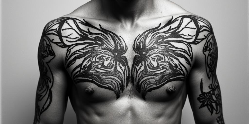 Animalsin graffiti style tattoo, featuring bold and dynamic street art elements, spray-paint texture with exaggerated lines and expressive, chaotic brushstrokes, intricate lettering incorporated with graffiti tags, symbols like hearts, stars, and wings - Variation 3