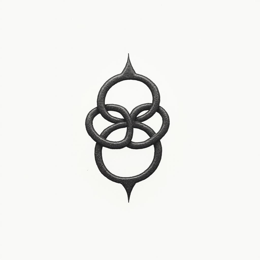 Infinity Knot Tattoo for Couplesin minimalist style tattoo, featuring simple shapes and fine lines, with minimal shading and details, tiny triangles, creating a sense of balance and harmony - Variation 3