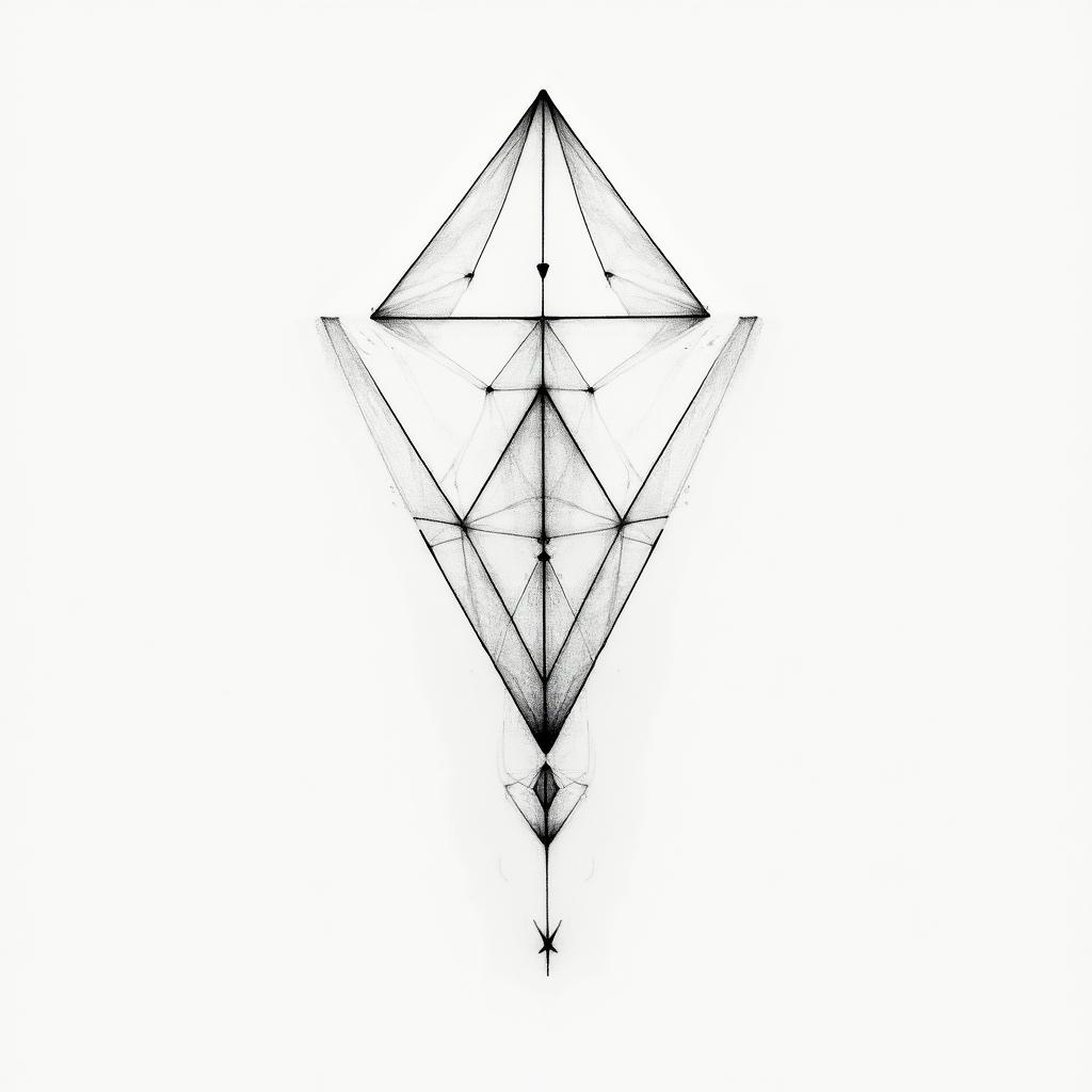 Amanda, married to Elias, I have a daughter named Amy, I am an epidemiological nurse, Christian, I have 3 siblings, 2 girls and one boy, I have my father and my mother.in minimalist style tattoo, featuring simple shapes and fine lines, with minimal shading and details, tiny triangles, creating a sense of balance and harmony - Variation 4
