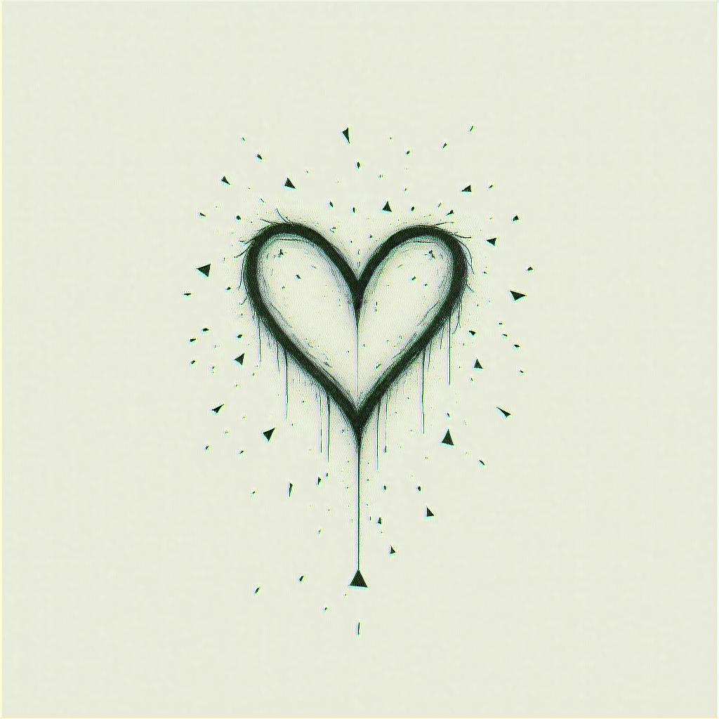 Lovein minimalist style tattoo, featuring simple shapes and fine lines, with minimal shading and details, tiny triangles, creating a sense of balance and harmony - Variation 3