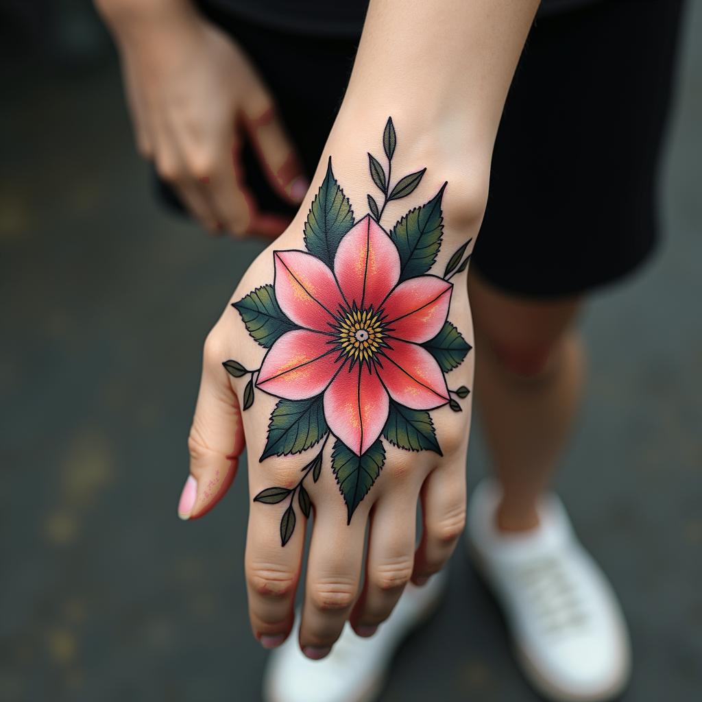 Create one trapocal tattoo with monstera, bird flower, parot & teopical plants in realism tattoo style, featuring a highly detailed, lifelike, capturing every detail, photorealistic, ultra realistic, intricate shading, smooth and sharp,  