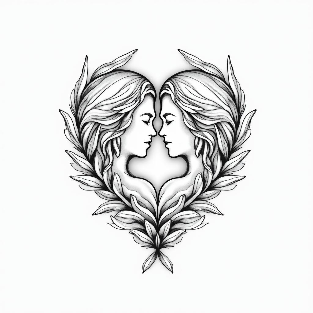 Amanda, married to Elias, I have a daughter named Amy, I am an epidemiological nurse, Christian, I have 3 siblings, 2 girls and 1 boy, I have my father and mother.in Modest style tattoo, featuring soft, delicate line work with simple and meaningful symbols, gentle waves, a heart, evoking a sense of serenity and grace, - Variation 2