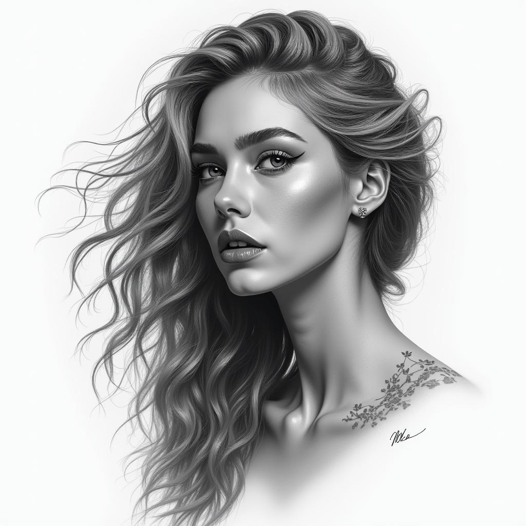 Myla 14/07/2025 pridesin realism tattoo style, featuring a highly detailed, lifelike, capturing every detail, photorealistic, ultra realistic, intricate shading, smooth and sharp,   - Variation 4