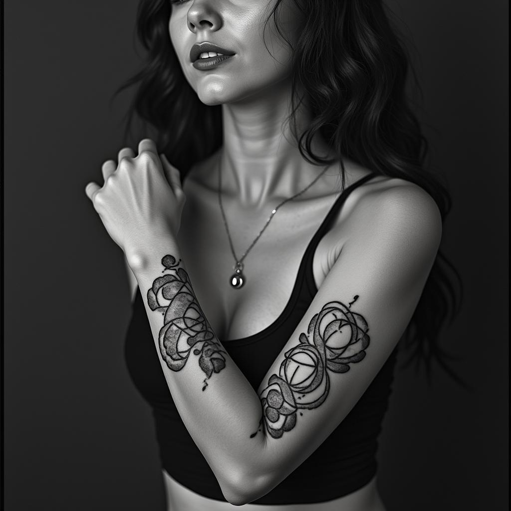 Symbole infini higly detailed tattoo