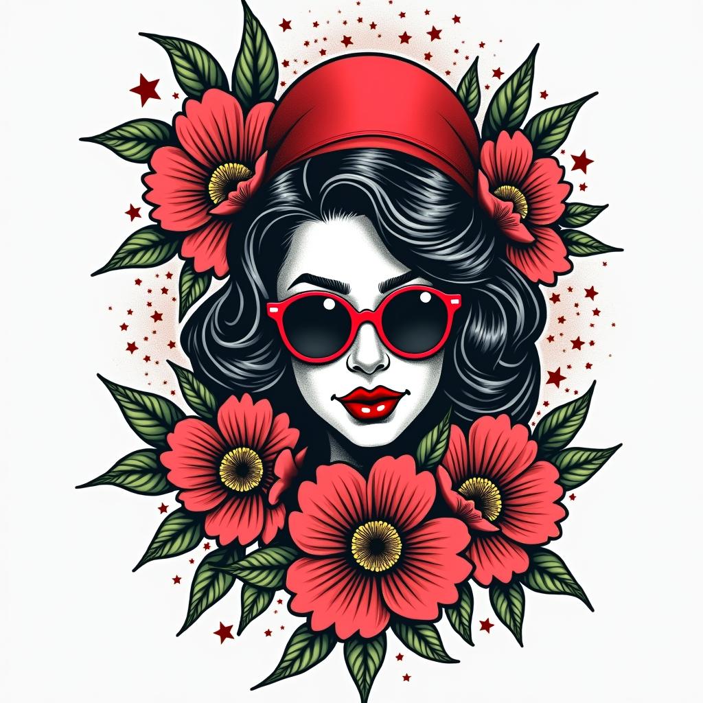 Marcus, Krebs, 
Ilona, Italy, shooterin pop art style tattoo, featuring bold and vibrant colors, exaggerated outlines, iconic imagery, inspired by comic books and speech bubbles, comic book characters, retro pop culture - Variation 4