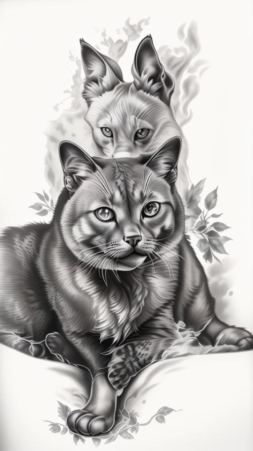 A highly detailed and lifelike composition, tattoo art, realism style, ultra-high resolution, smooth gradients and intricate textures, monochromatic black-and-gray tones, diffused soft lighting for natural depth.undefined - Variation 114
