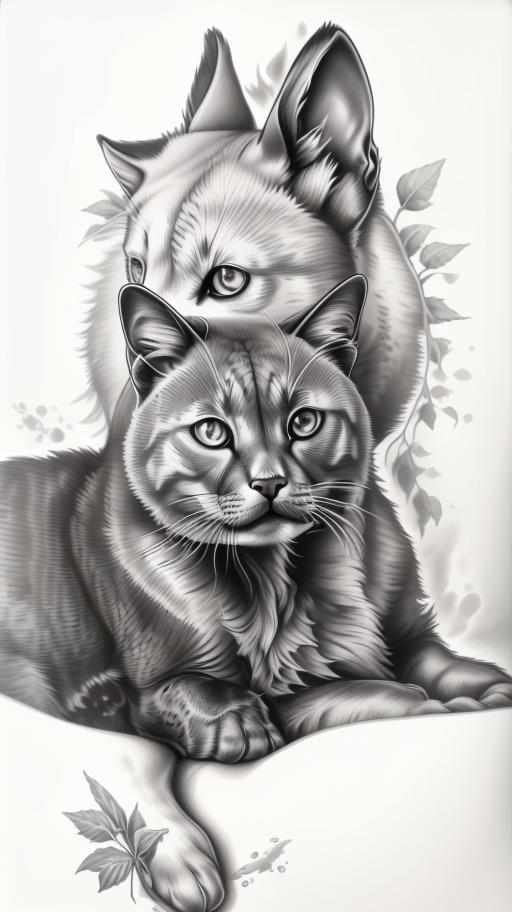A highly detailed and lifelike composition, tattoo art, realism style, ultra-high resolution, smooth gradients and intricate textures, monochromatic black-and-gray tones, diffused soft lighting for natural depth.undefined - Variation 113