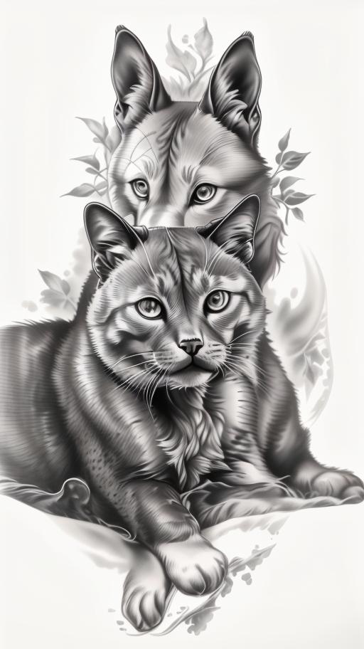 A highly detailed and lifelike composition, tattoo art, realism style, ultra-high resolution, smooth gradients and intricate textures, monochromatic black-and-gray tones, diffused soft lighting for natural depth.undefined - Variation 115