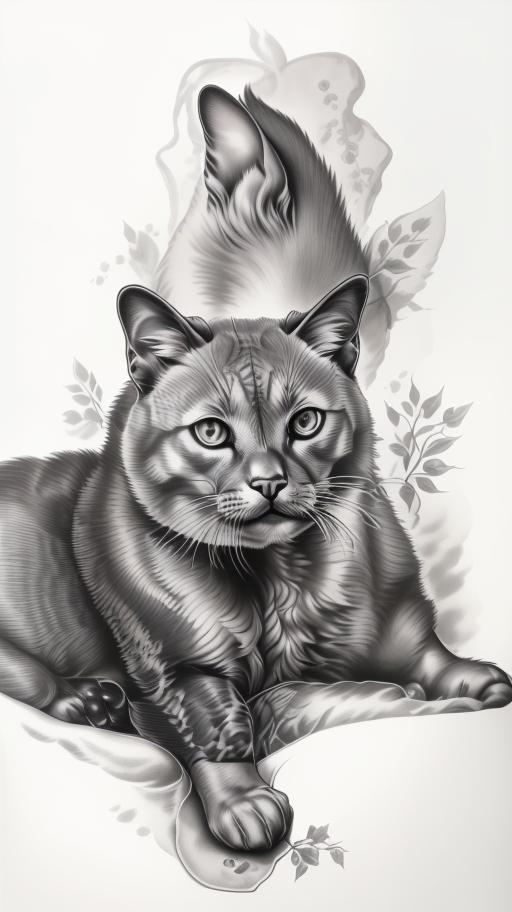 A highly detailed and lifelike composition, tattoo art, realism style, ultra-high resolution, smooth gradients and intricate textures, monochromatic black-and-gray tones, diffused soft lighting for natural depth.undefined - Variation 112