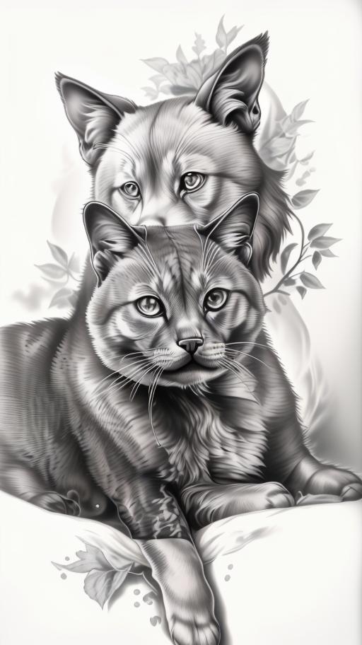 A highly detailed and lifelike composition, tattoo art, realism style, ultra-high resolution, smooth gradients and intricate textures, monochromatic black-and-gray tones, diffused soft lighting for natural depth.undefined - Variation 110