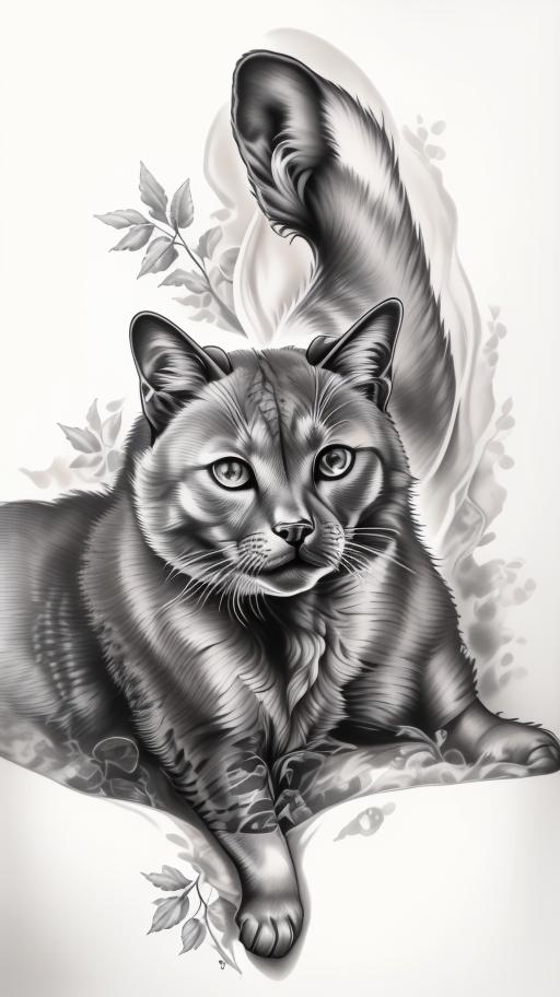 A highly detailed and lifelike composition, tattoo art, realism style, ultra-high resolution, smooth gradients and intricate textures, monochromatic black-and-gray tones, diffused soft lighting for natural depth.undefined - Variation 109