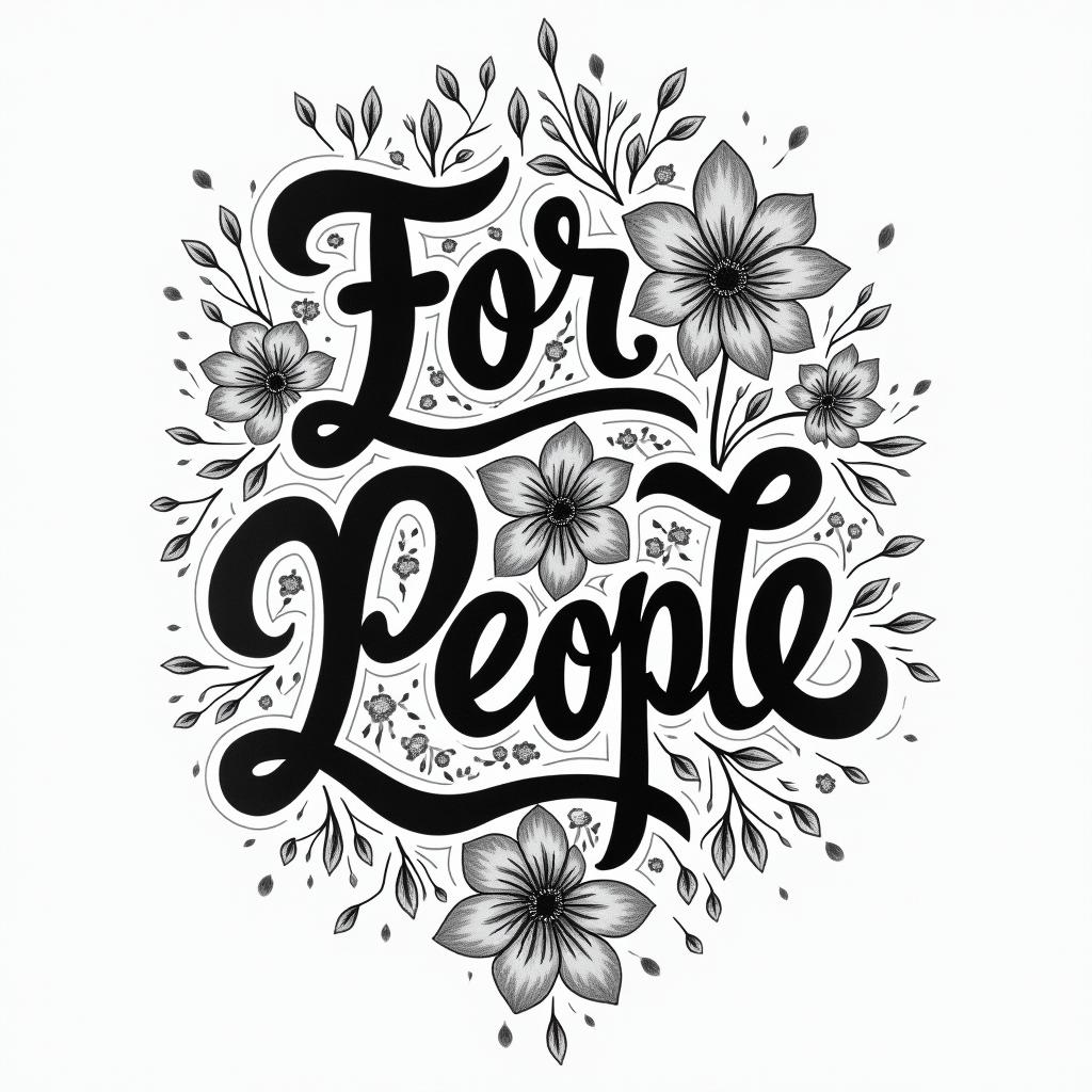 Phrase "For the People"higly detailed tattoo - Variation 4