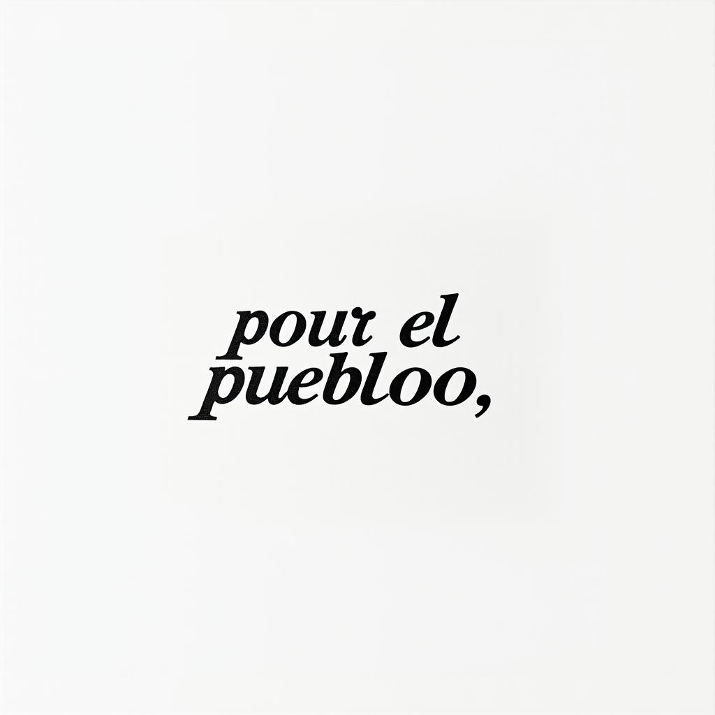 Phrase avec écrit exactement Pour El Pueblooominimalist text-based tattoo, Monospace font ultra-realistic, perfectly placed, high-quality font design, photo-realistic shading, 8k, high quality, finely detailed typograph - Variation 3