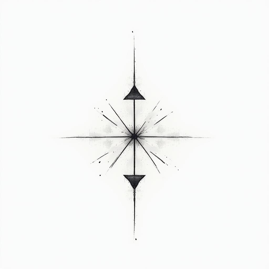 A symbol of choosing peace and being strongin minimalist style tattoo, featuring simple shapes and fine lines, with minimal shading and details, tiny triangles, creating a sense of balance and harmony - Variation 2