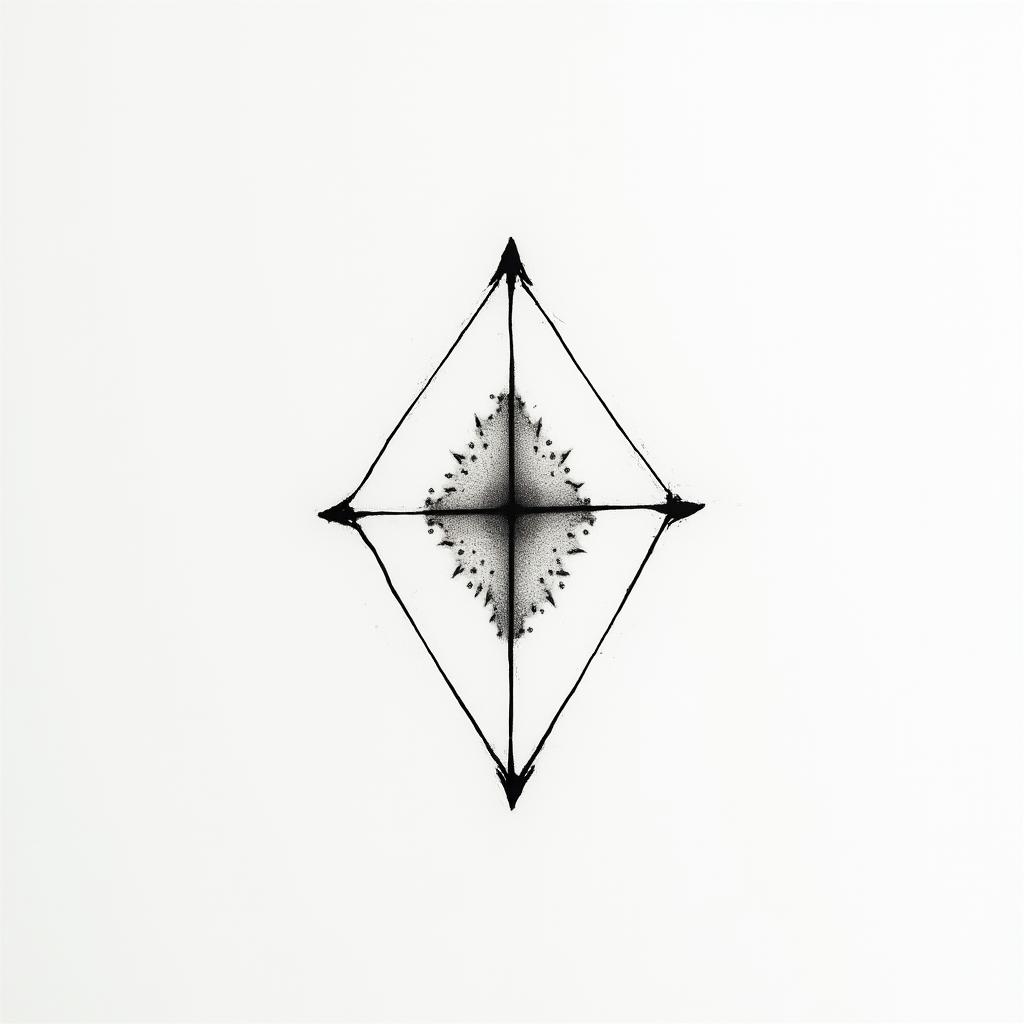 A symbol of choosing peace and being strongin minimalist style tattoo, featuring simple shapes and fine lines, with minimal shading and details, tiny triangles, creating a sense of balance and harmony - Variation 3