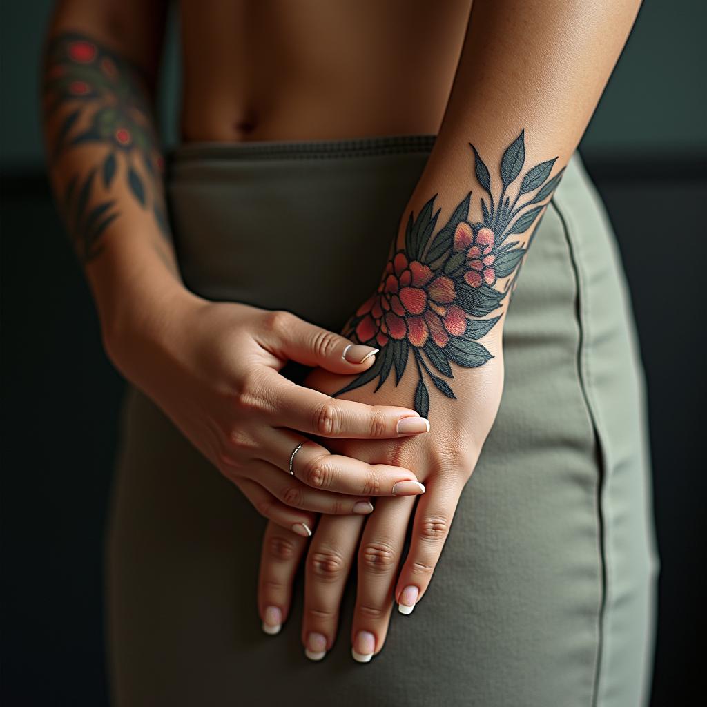 Inspirational, sentimental,in bohemian style tattoo, 8k - Variation 2