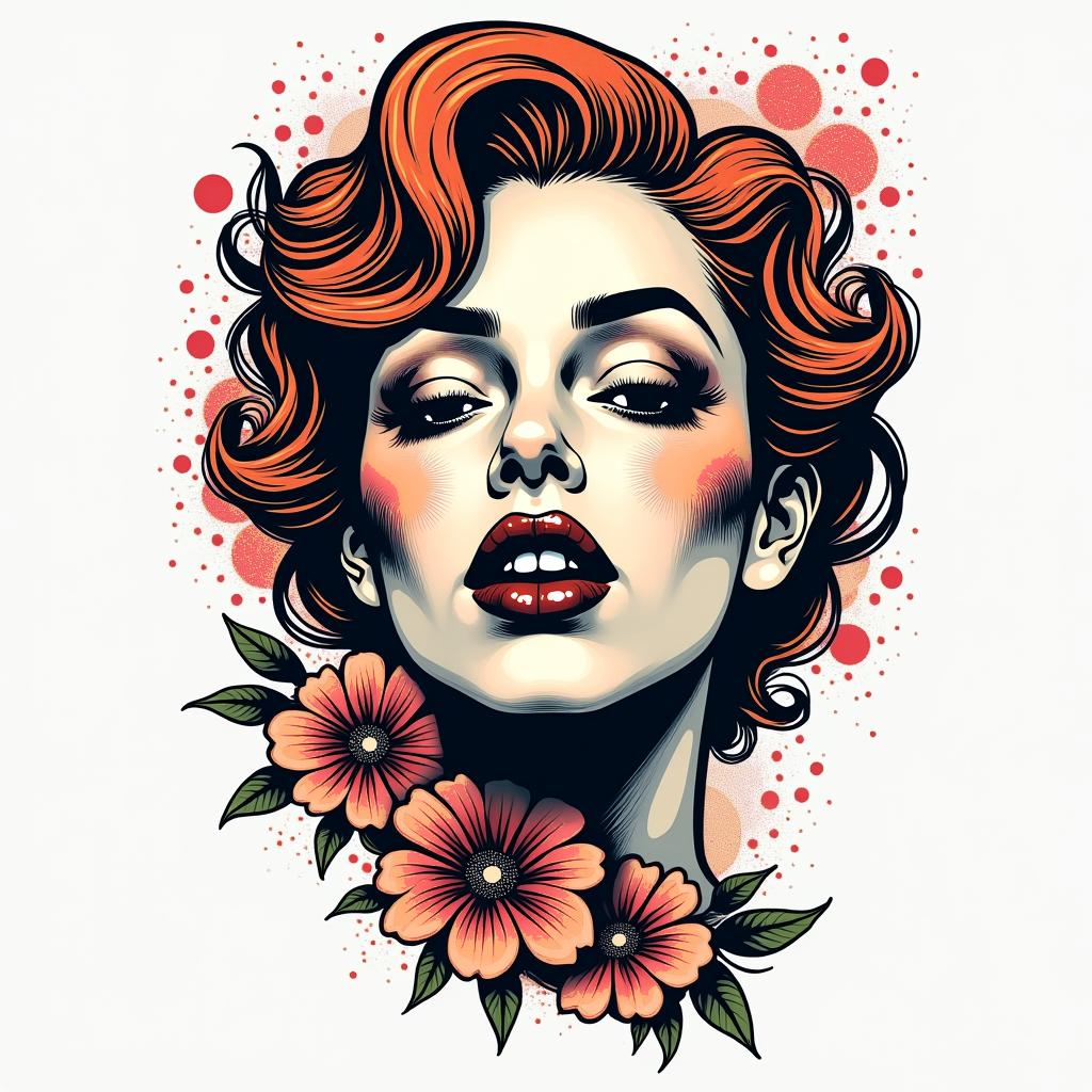 Choosing peacein pop art style tattoo, featuring bold and vibrant colors, exaggerated outlines, iconic imagery, inspired by comic books and speech bubbles, comic book characters, retro pop culture