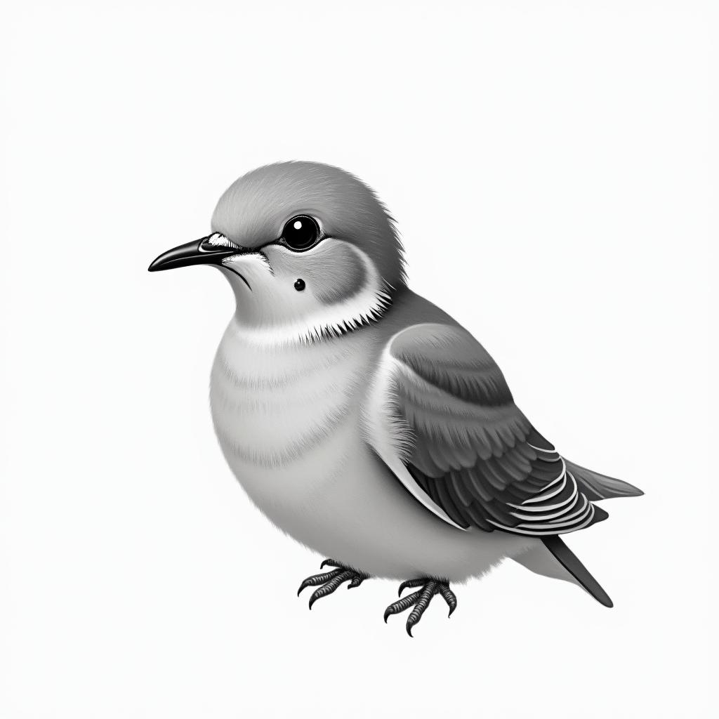 Small dovein portrait tattoo style, featuring a highly realistic and detailed depiction  - Variation 2