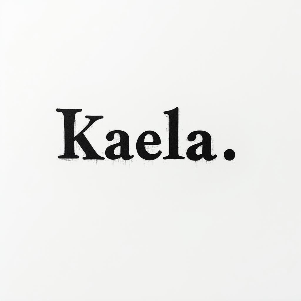 Kaelaminimalist text-based tattoo, Monospace font ultra-realistic, perfectly placed, high-quality font design, photo-realistic shading, 8k, high quality, finely detailed typograph - Variation 1