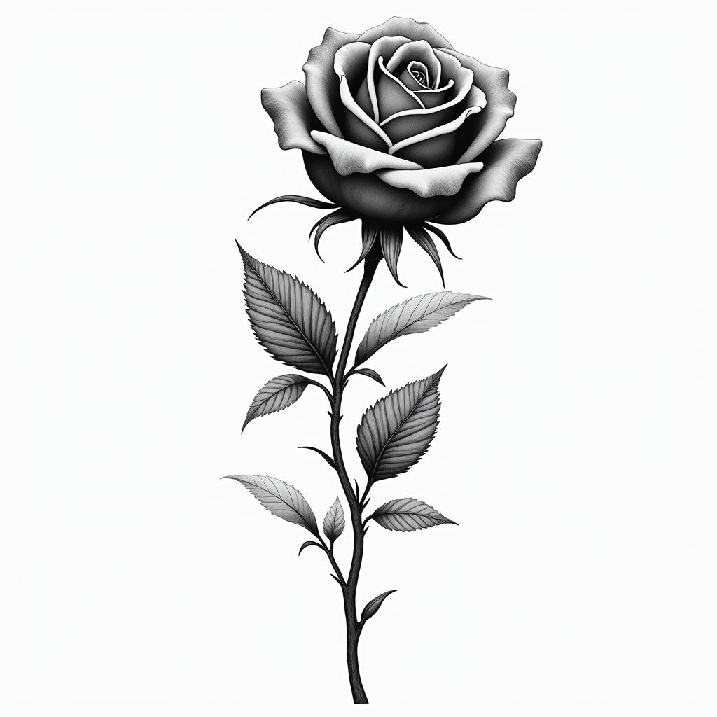 Rose with date of birth for the stemhigly detailed tattoo - Variation 8