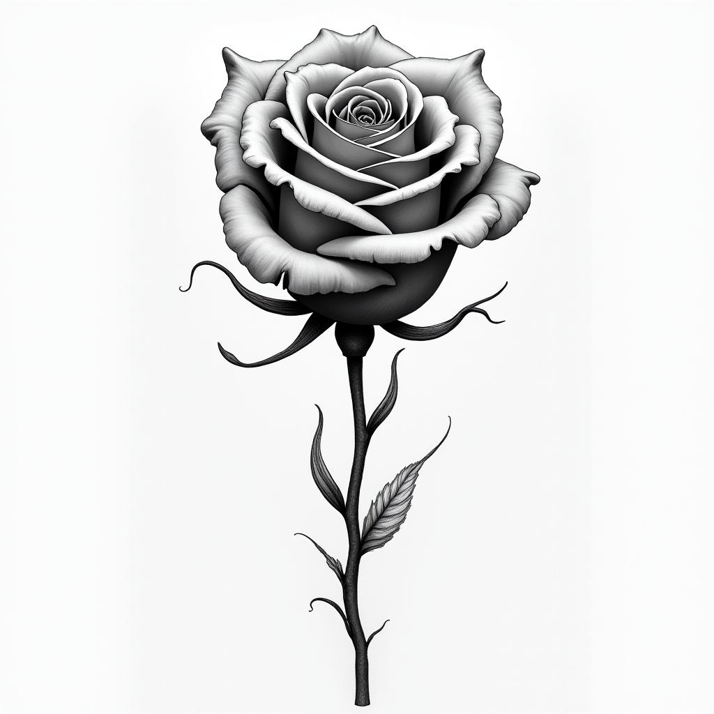 Rose with date of birth for the stemhigly detailed tattoo - Variation 7