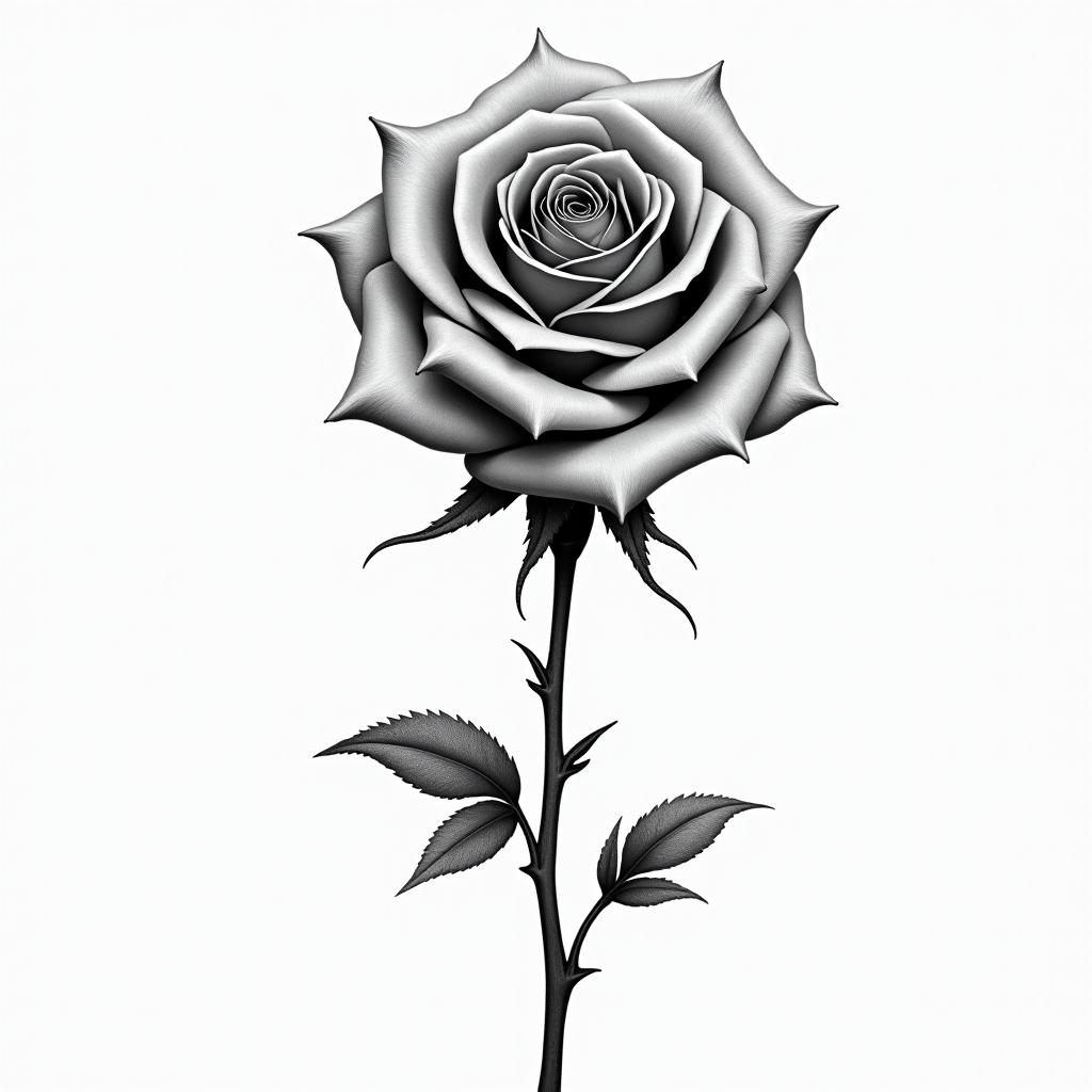 Rose with date of birth for the stemhigly detailed tattoo - Variation 5