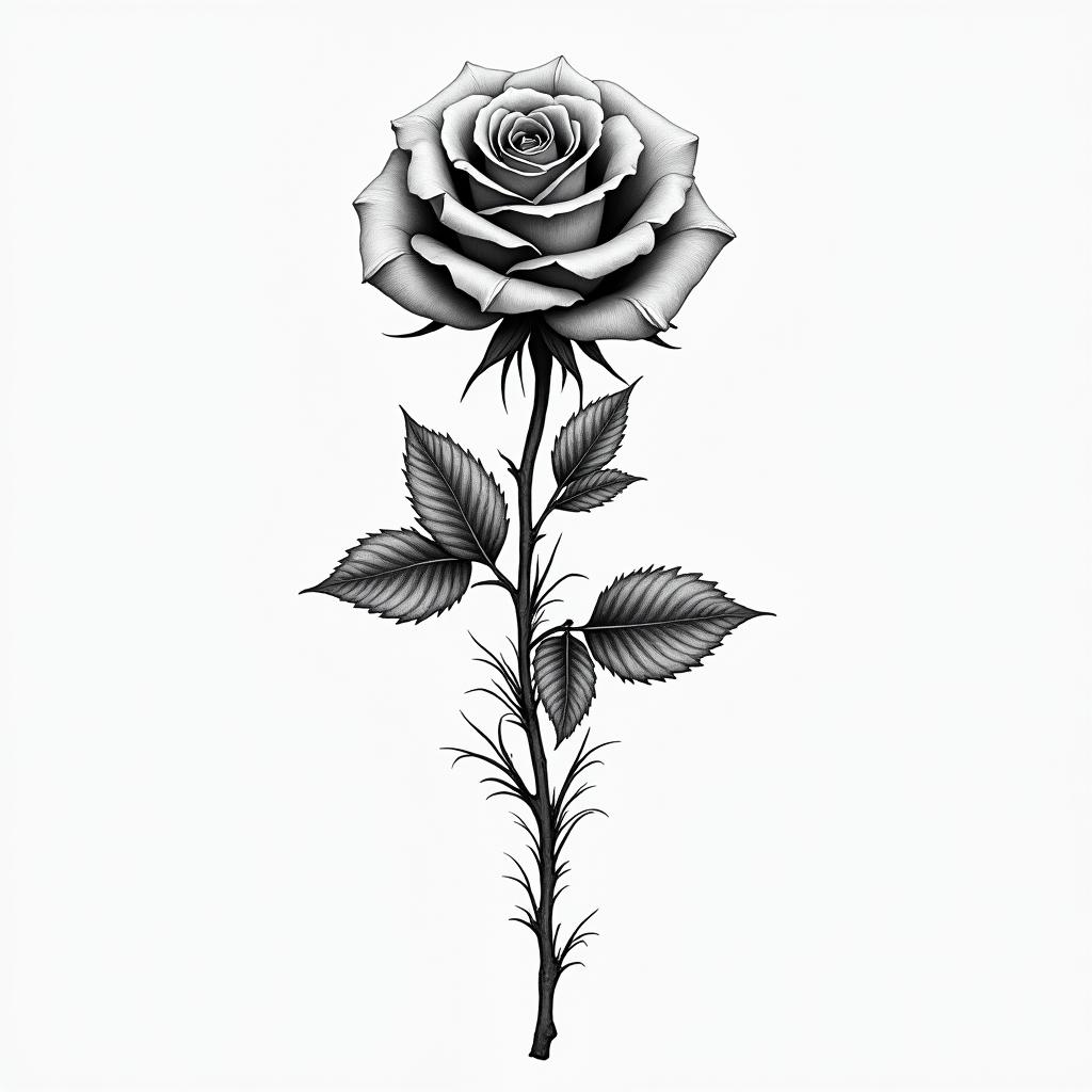 Rose with date of birth for the stemhigly detailed tattoo - Variation 6