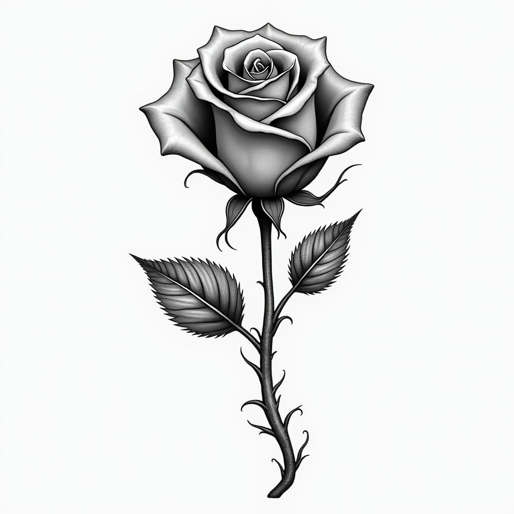 Rose with date of birth for the stemhigly detailed tattoo - Variation 2