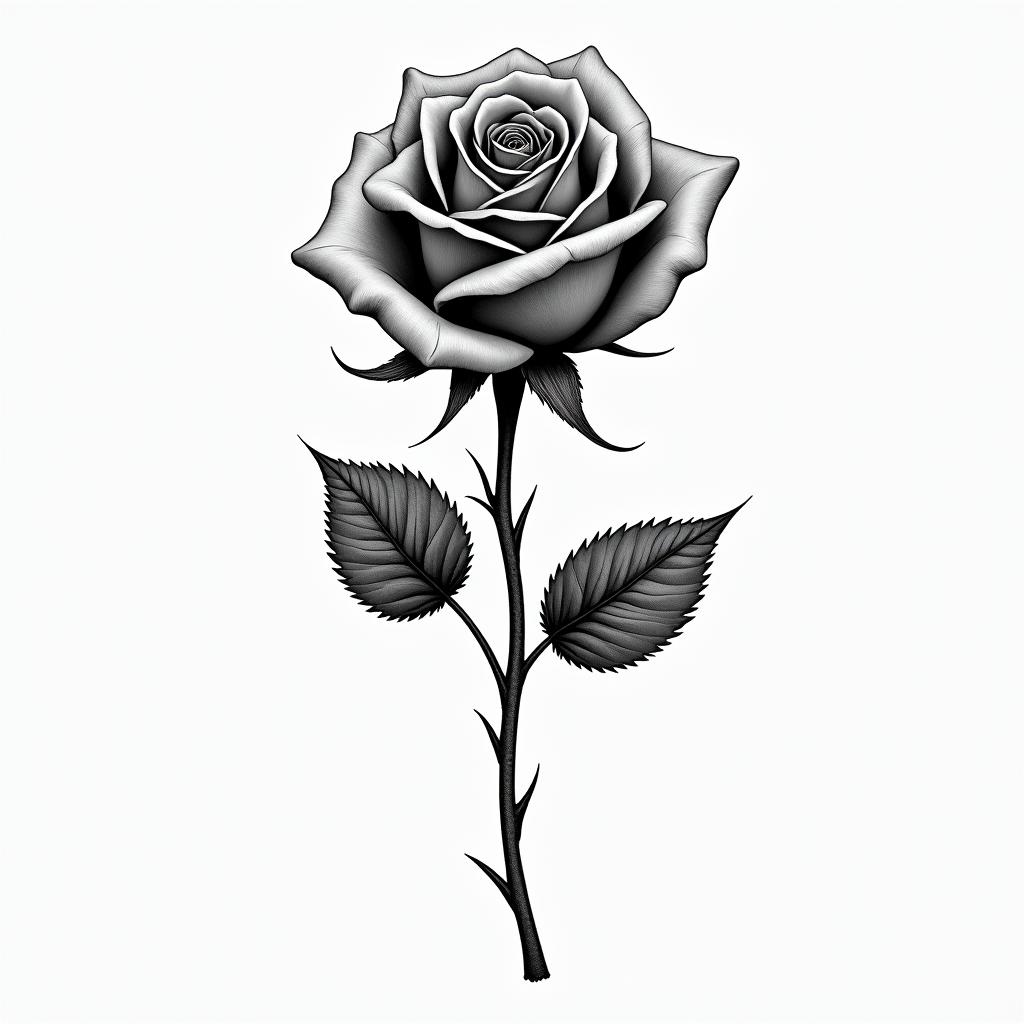 Rose with date of birth for the stemhigly detailed tattoo - Variation 4