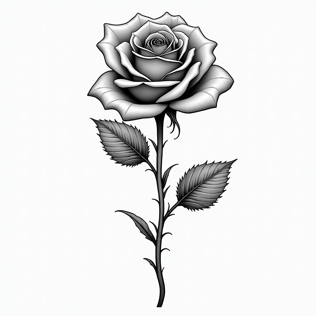 Rose with date of birth for the stemhigly detailed tattoo - Variation 3
