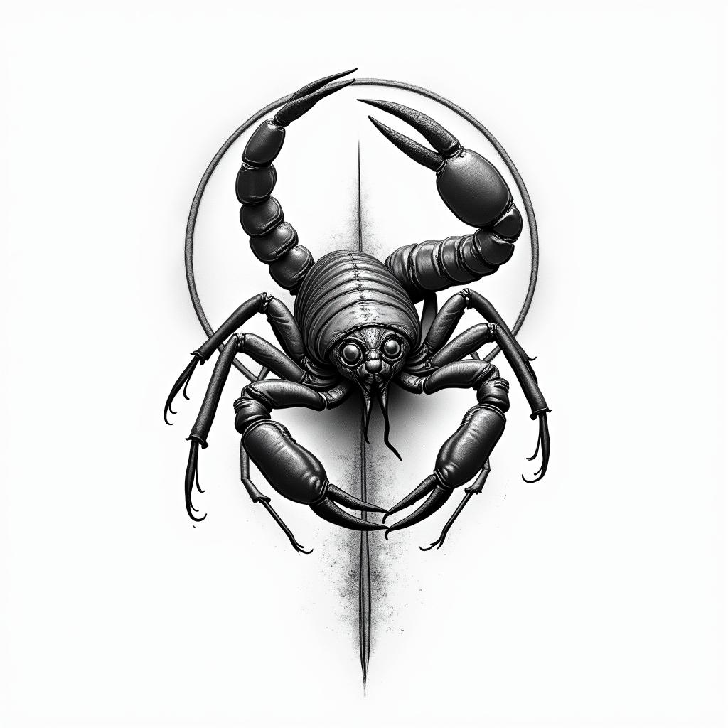 Sagittarius and scorpionhigly detailed tattoo