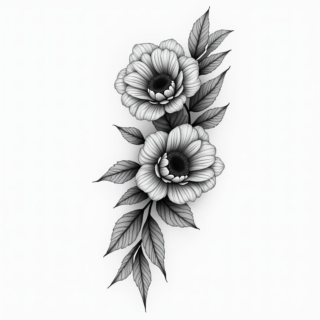 Underboob, feminine, thinhigly detailed tattoo - Variation 2