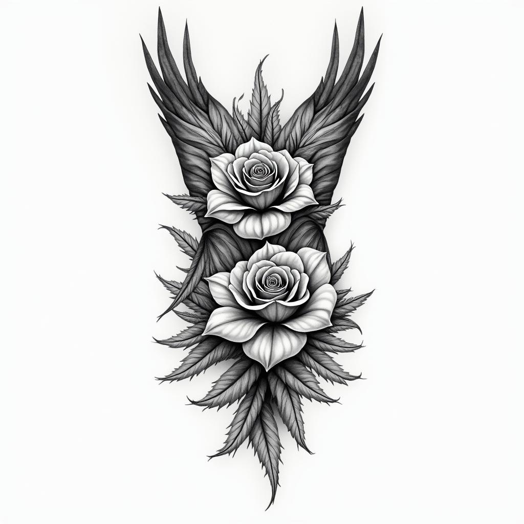 Underboob, feminine, thinhigly detailed tattoo - Variation 3