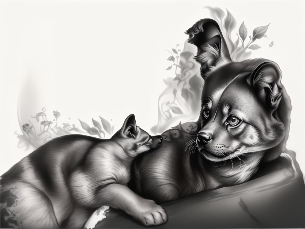 A highly detailed and lifelike composition, tattoo art, realism style, ultra-high resolution, smooth gradients and intricate textures, monochromatic black-and-gray tones, diffused soft lighting for natural depth.undefined - Variation 105