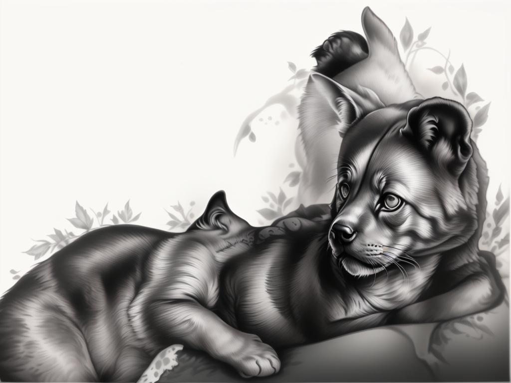 A highly detailed and lifelike composition, tattoo art, realism style, ultra-high resolution, smooth gradients and intricate textures, monochromatic black-and-gray tones, diffused soft lighting for natural depth.undefined - Variation 107