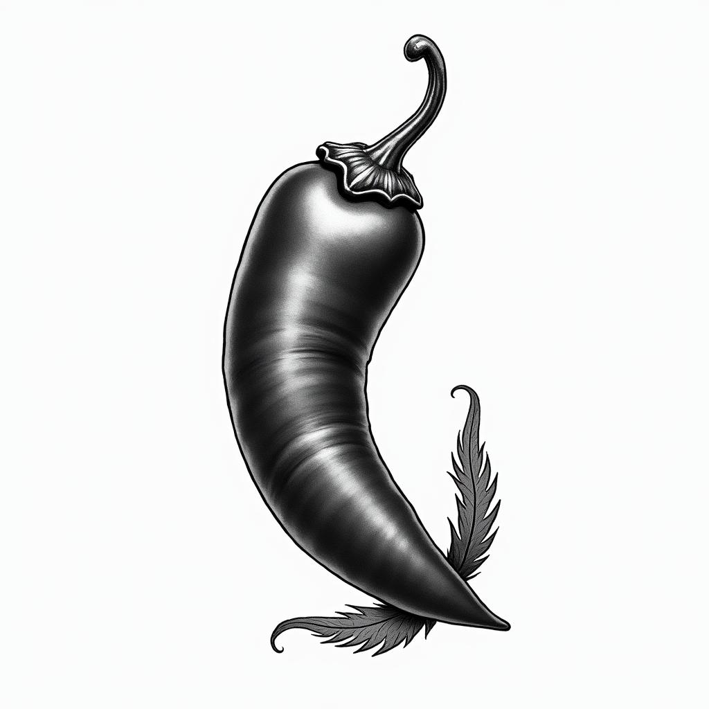 American style jalapeñohigly detailed tattoo - Variation 7