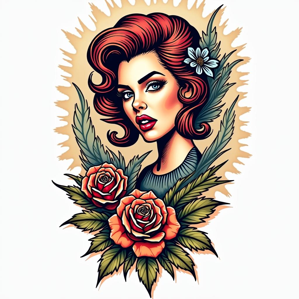 Jericoin pop art style tattoo, featuring bold and vibrant colors, exaggerated outlines, iconic imagery, inspired by comic books and speech bubbles, comic book characters, retro pop culture - Variation 4