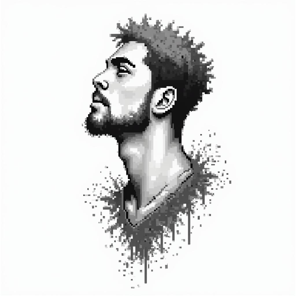 Jerichoin 8-bit tattoo style, minimalistic pixel style tattoo, pixel art with simplified shapes and retro gaming visuals, inspired by 8-bit pixel based detailing - Variation 2